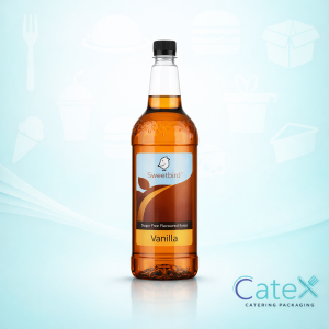 1 Litre bottle of Sweetbird Gourmet Vanilla flavoured syrup for coffee and cocktails