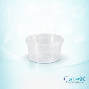 Clear tamper evident plastic tubs with ring lock security lids for food packaging
