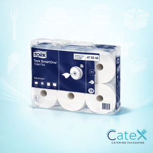 Tork SmartOne T8 toilet roll 6 pack case with 207m rolls for commercial centre-pull dispensers in Ireland