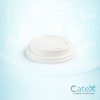 White compostable PLA hot coffee cup lids made from CPLA for 8oz and 10oz cups in Ireland