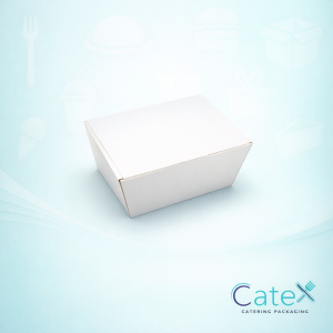 Professional white nested kraft food boxes in three sizes for Irish catering businesses