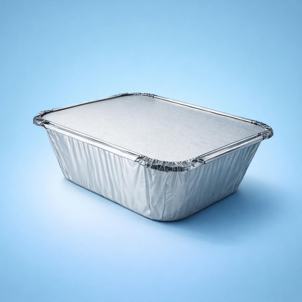 4 x 5inch Foil Container Lids - for Hot Food Service - Image 2